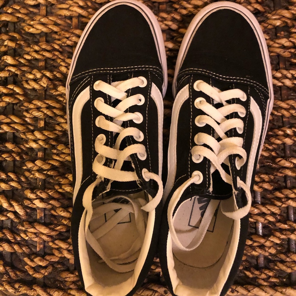 Black and white old school vans
